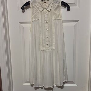 Free People White Button Down Shirt